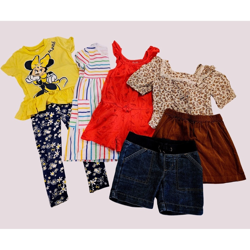 Disney Wonder Nation Okie Dokie Girls 4T Bundle Dress Romper Skirt Shorts 7pc